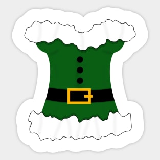 White and Green Corset Christmas Mrs Claus Sticker